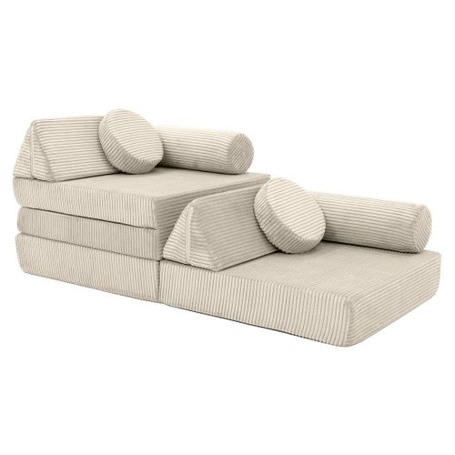 Ines - Canapé Droit 2 Places En Velours Côtelé