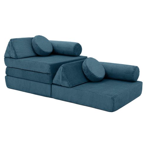 Ines - Canapé Droit 2 Places En Velours Côtelé