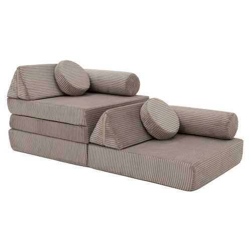 Ines - Canapé Droit 2 Places En Velours Côtelé