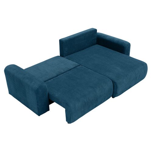 Naomi - Canapé D'angle Réversible 4 Places Convertible Avec Coffre En Velours Côtelé