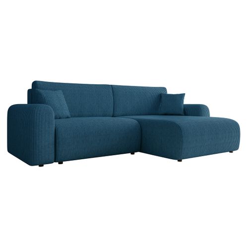 Naomi - Canapé D'angle Réversible 4 Places Convertible Avec Coffre En Velours Côtelé