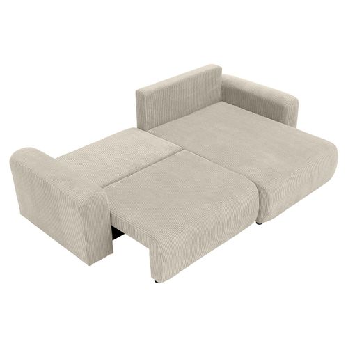 Naomi - Canapé D'angle Réversible 4 Places Convertible Avec Coffre En Velours Côtelé