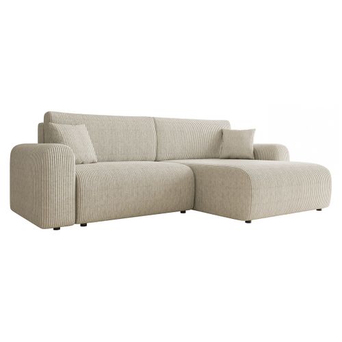 Naomi - Canapé D'angle Réversible 4 Places Convertible Avec Coffre En Velours Côtelé