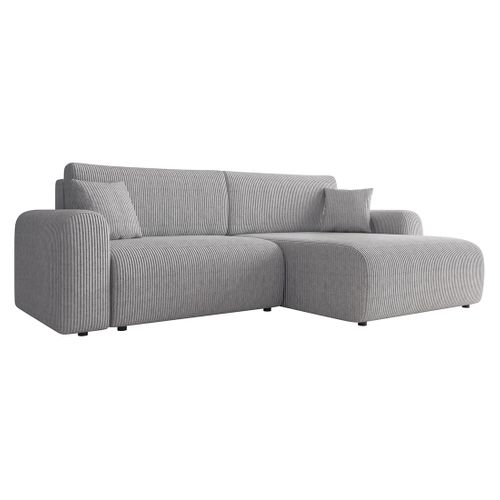 Naomi - Canapé D'angle Réversible 4 Places Convertible Avec Coffre En Velours Côtelé