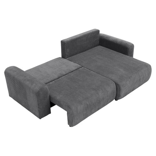 Naomi - Canapé D'angle Réversible 4 Places Convertible Avec Coffre En Velours Côtelé
