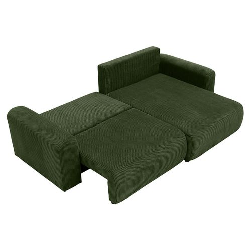 Naomi - Canapé D'angle Réversible 4 Places Convertible Avec Coffre En Velours Côtelé