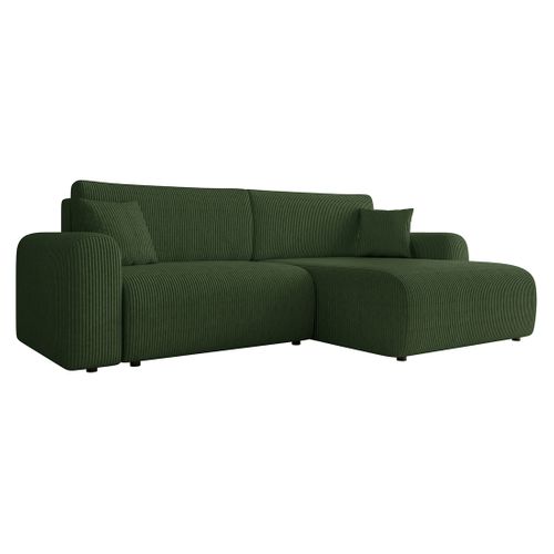 Naomi - Canapé D'angle Réversible 4 Places Convertible Avec Coffre En Velours Côtelé