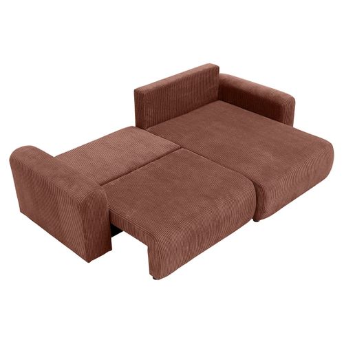 Naomi - Canapé D'angle Réversible 4 Places Convertible Avec Coffre En Velours Côtelé