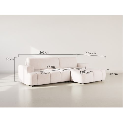 Canapé Angle Droit Convertible 4 Places Leonie En Velours Texturé Ocre