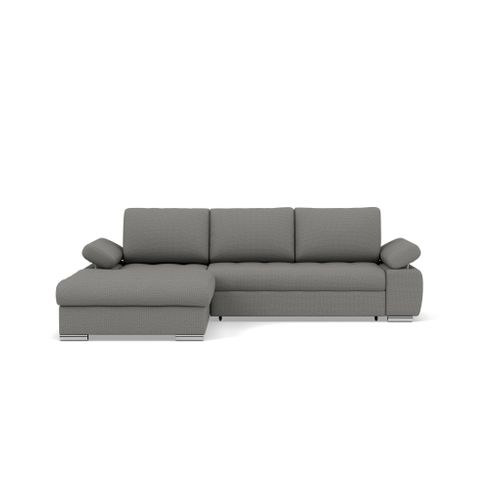Canapé Angle Gauche Convertible 4 Places Bianca En Tissu Texturé Gris