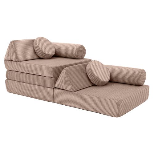 Ines - Canapé Droit 2 Places En Velours Côtelé