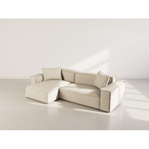 Atlas - Canapé D'angle Réversible 4 Places En Velours Texturé