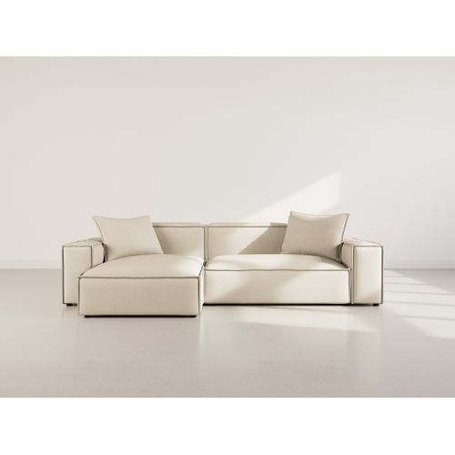 Atlas - Canapé D'angle Réversible 4 Places En Velours Texturé