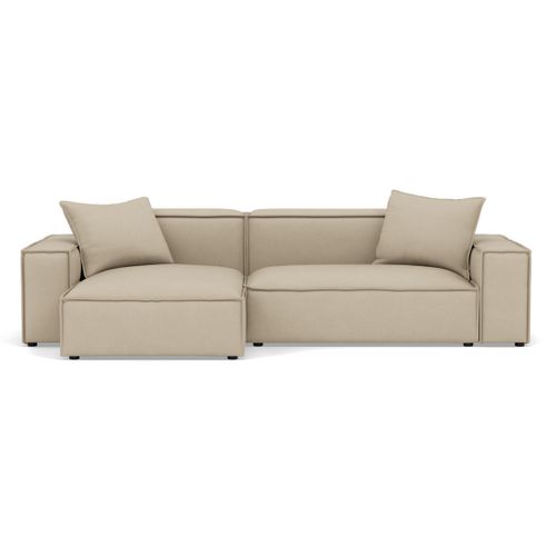 Atlas - Canapé D'angle Réversible 4 Places En Velours Texturé