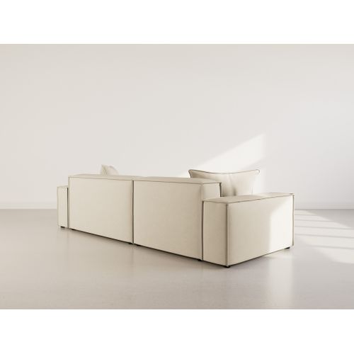 Atlas - Canapé D'angle Réversible 4 Places En Velours Texturé