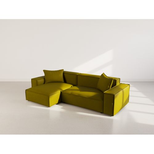 Atlas - Canapé D'angle Réversible 4 Places En Velours Texturé