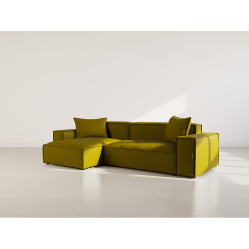 Atlas - Canapé D'angle Réversible 4 Places En Velours Texturé
