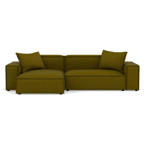 Atlas - Canapé D'angle Réversible 4 Places En Velours Texturé