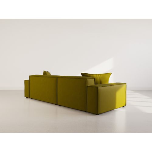 Atlas - Canapé D'angle Réversible 4 Places En Velours Texturé