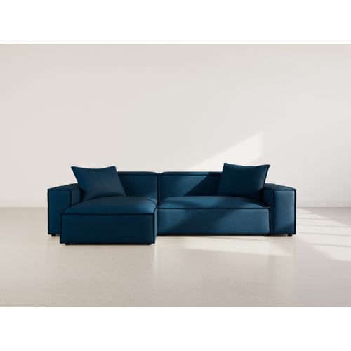 Atlas - Canapé D'angle Réversible 4 Places En Velours Texturé