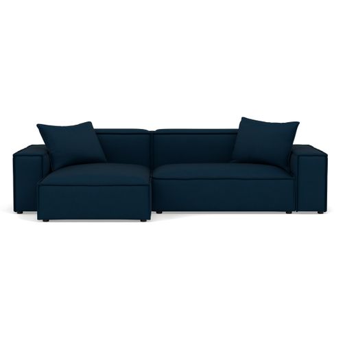 Atlas - Canapé D'angle Réversible 4 Places En Velours Texturé