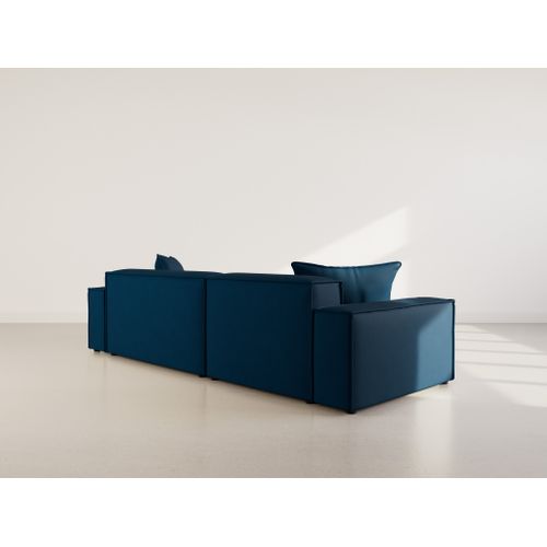 Atlas - Canapé D'angle Réversible 4 Places En Velours Texturé