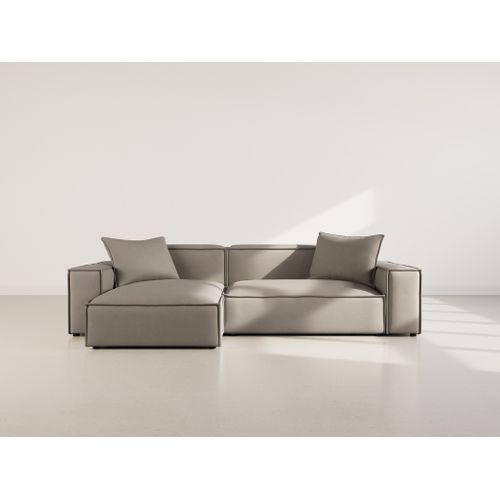 Atlas - Canapé D'angle Réversible 4 Places En Velours Texturé