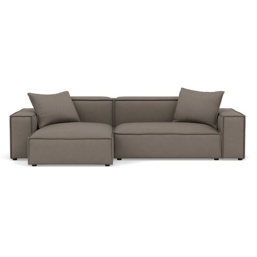 Atlas - Canapé D'angle Réversible 4 Places En Velours Texturé