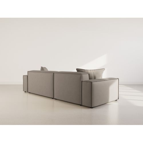 Atlas - Canapé D'angle Réversible 4 Places En Velours Texturé