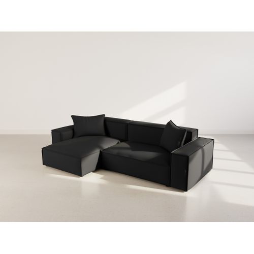 Atlas - Canapé D'angle Réversible 4 Places En Velours Texturé