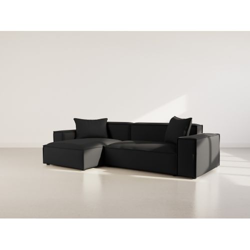 Atlas - Canapé D'angle Réversible 4 Places En Velours Texturé