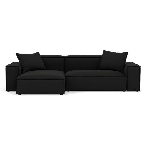 Atlas - Canapé D'angle Réversible 4 Places En Velours Texturé