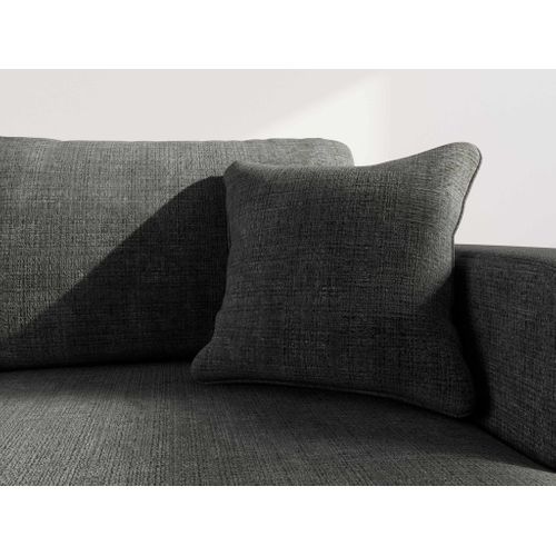 Canapé Angle Droit Convertible 4 Places Miro En Velours Texturé Gris Anthracite