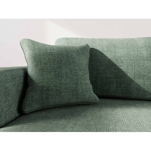 Canapé Angle Gauche Convertible 4 Places Miro En Velours Texturé Vert