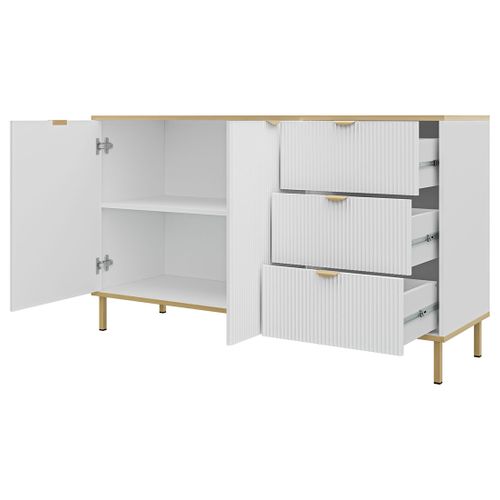 Hope - Buffet Bas 135 Cm - 3 Tiroirs Et 2 Portes