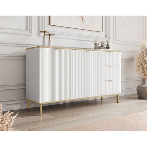 Hope - Buffet Bas 135 Cm - 3 Tiroirs Et 2 Portes