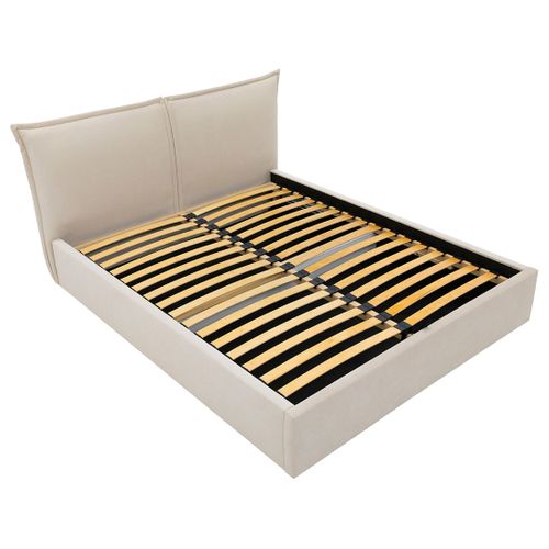 John - Lit Coffre - 140x200 Cm - En Velours - Sommier Inclus