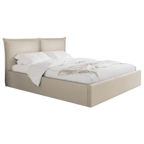 John - Lit Coffre - 140x200 Cm - En Velours - Sommier Inclus