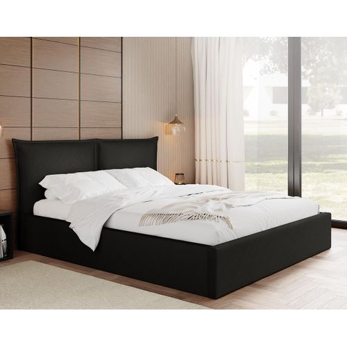 John - Lit Coffre - 140x200 Cm - En Velours - Sommier Inclus