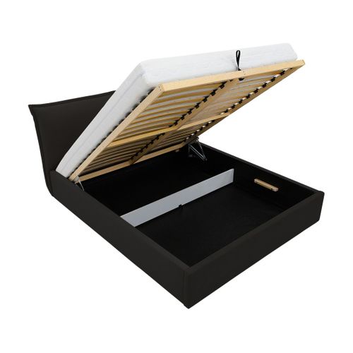 John - Lit Coffre - 140x200 Cm - En Velours - Sommier Inclus