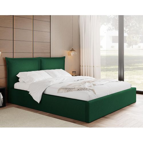 John - Lit Coffre - 140x200 Cm - En Velours - Sommier Inclus