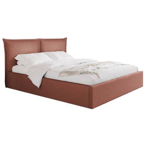 John - Lit Coffre - 140x200 Cm - En Velours - Sommier Inclus