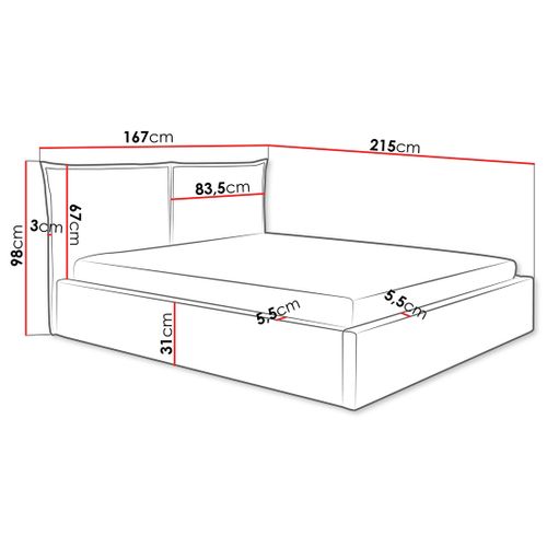 John - Lit Coffre - 140x200 Cm - En Velours - Sommier Inclus