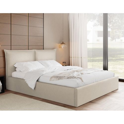 John - Lit Coffre - 160x200 Cm - En Velours - Sommier Inclus