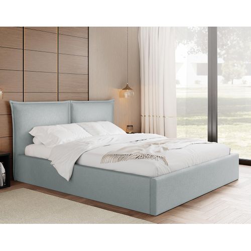 John - Lit Coffre - 160x200 Cm - En Velours - Sommier Inclus