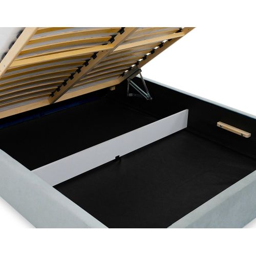 John - Lit Coffre - 160x200 Cm - En Velours - Sommier Inclus