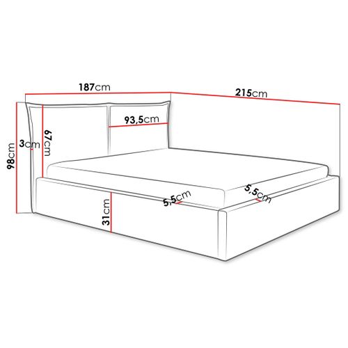 John - Lit Coffre - 160x200 Cm - En Velours - Sommier Inclus