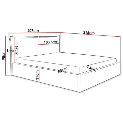 John - Lit Coffre - 180x200 Cm - En Velours - Sommier Inclus