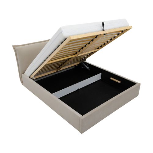 John - Lit Coffre - 180x200 Cm - En Velours - Sommier Inclus