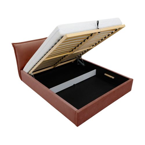 John - Lit Coffre - 180x200 Cm - En Velours - Sommier Inclus